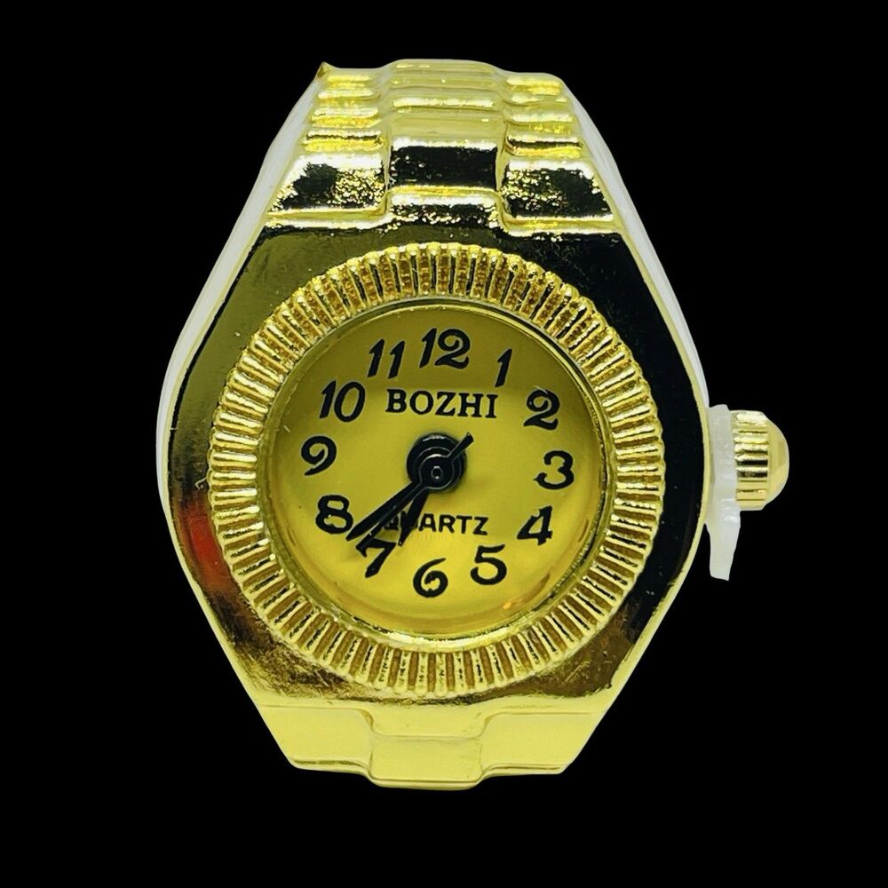 BOZHI Ring Watch Gold Design With Crystals New
